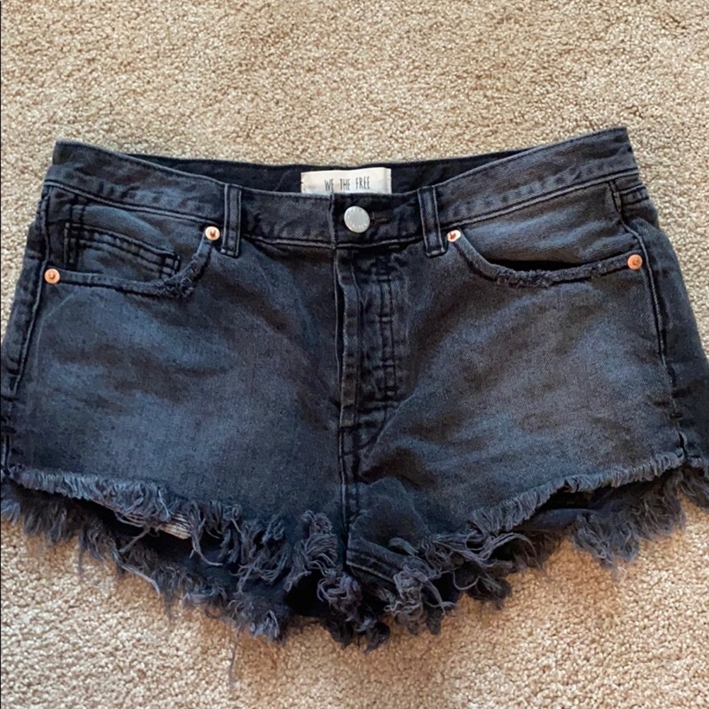 Free people black jean shorts